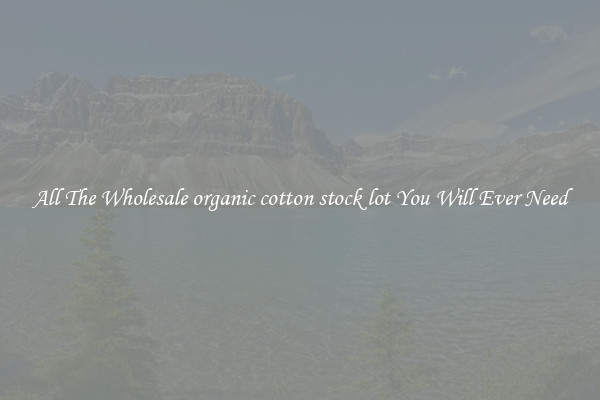 All The Wholesale organic cotton stock lot You Will Ever Need