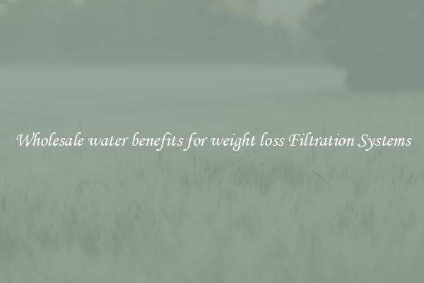 Wholesale water benefits for weight loss Filtration Systems
