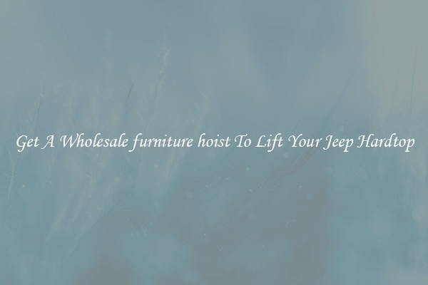 Get A Wholesale furniture hoist To Lift Your Jeep Hardtop