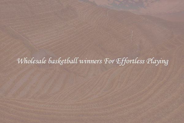 Wholesale basketball winners For Effortless Playing