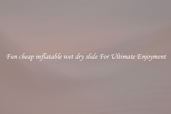 Fun cheap inflatable wet dry slide For Ultimate Enjoyment