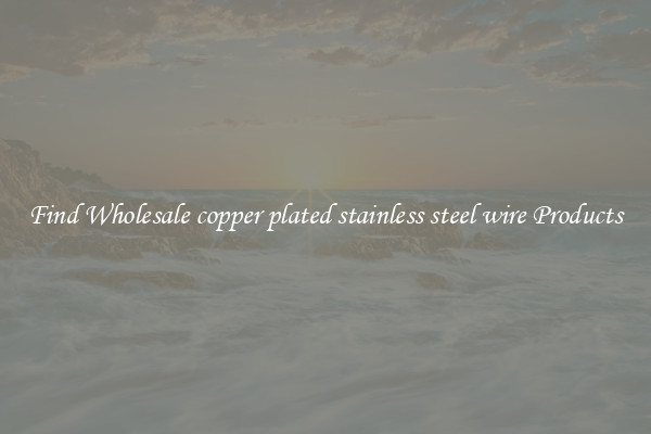 Find Wholesale copper plated stainless steel wire Products
