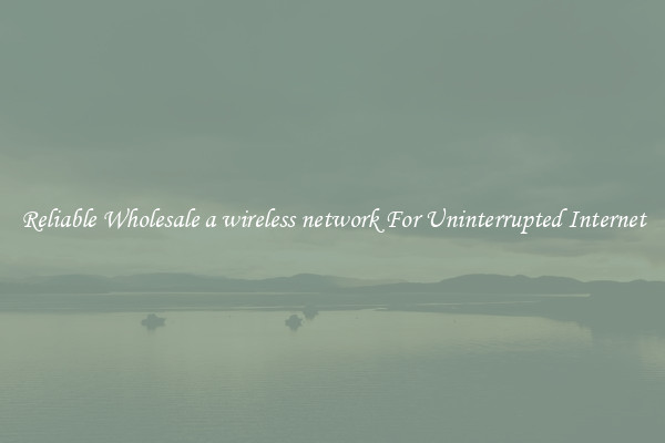 Reliable Wholesale a wireless network For Uninterrupted Internet