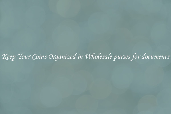 Keep Your Coins Organized in Wholesale purses for documents